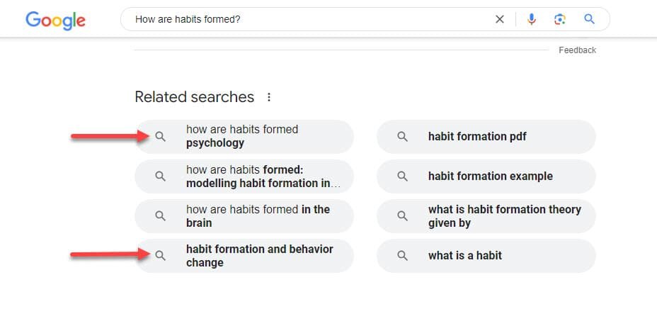 Related Searches on Google for More Questions to Ask the AI Tool