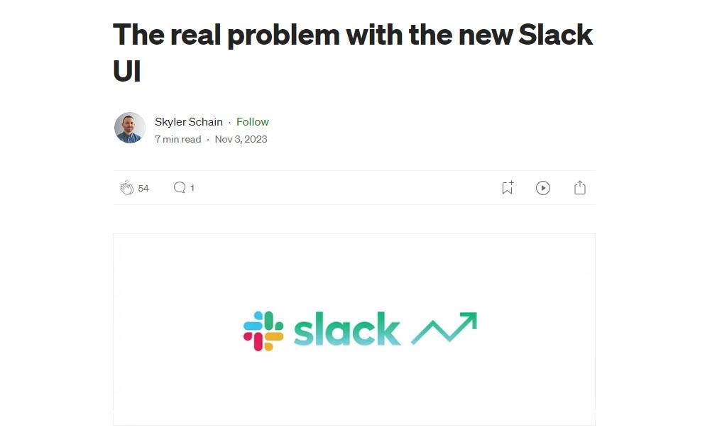 Blog Post Criticising Slack Problems