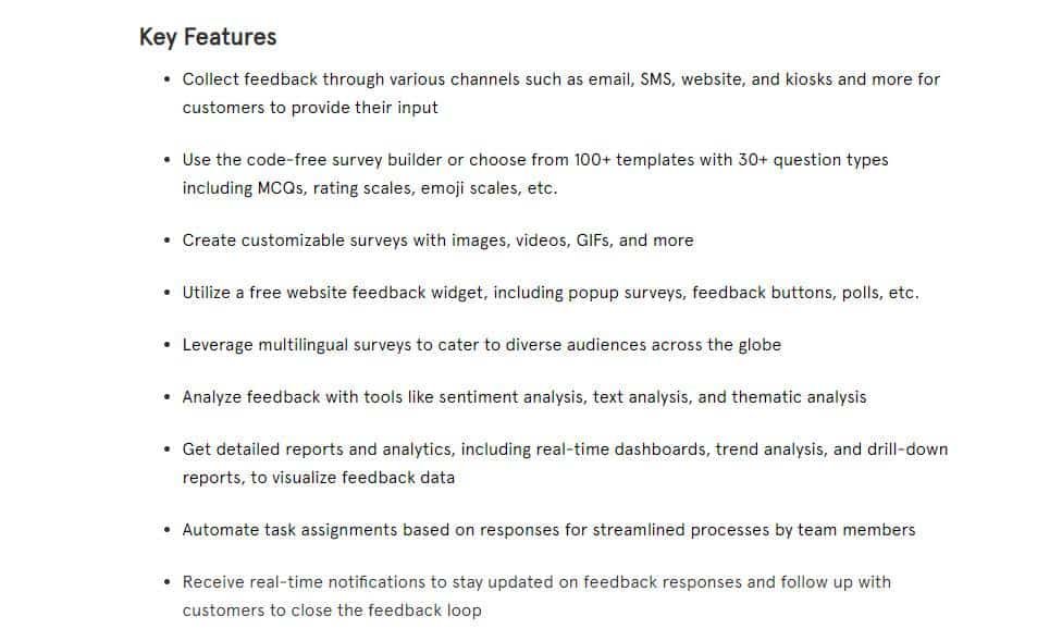 Zonka Feedback Describes their Features in a Blog Post