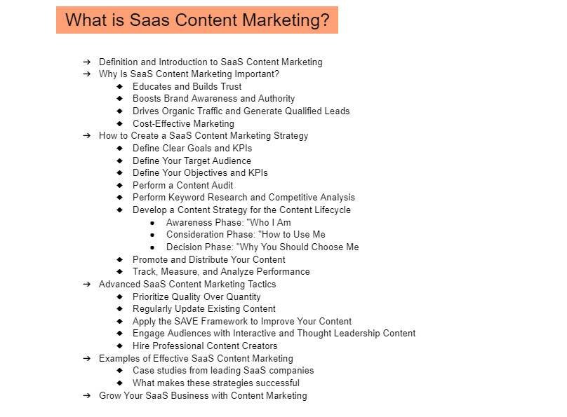 example of a SaaS blog post outline