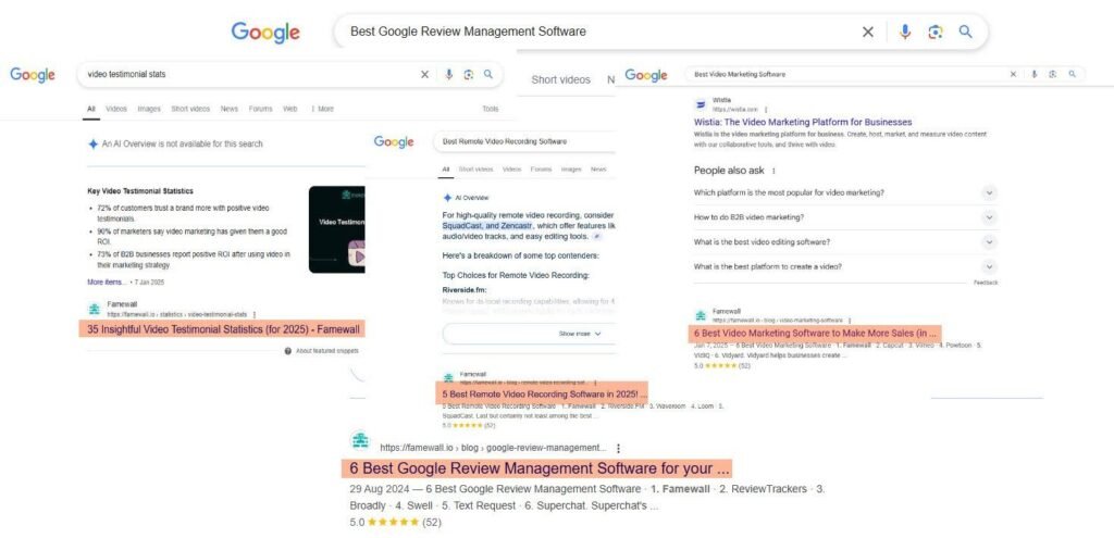 good famewall rankings on google