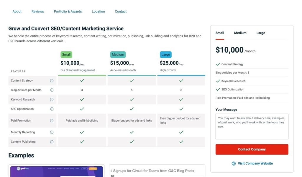 Grow and Convert Pricing Plans