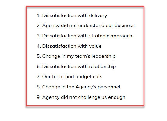 reasons businesses change marketing agencies