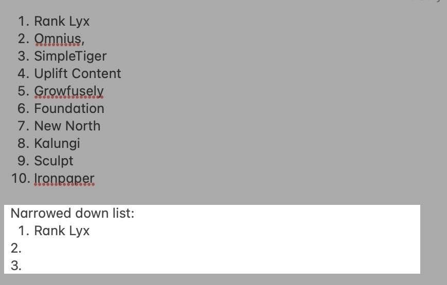 shortlist the agencies you want to work with
