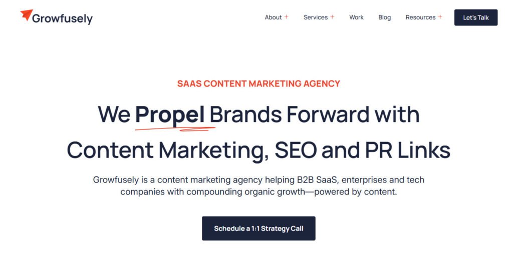 growfusely - best content creation agencies