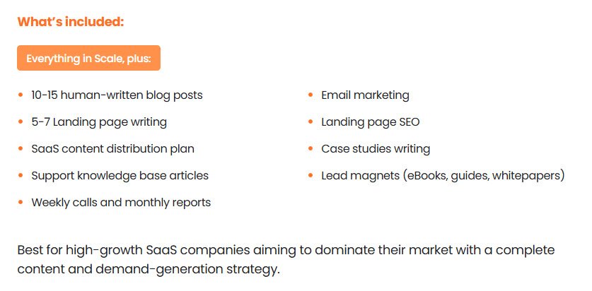 services provided by a content creation agency