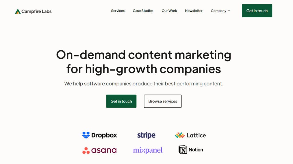 campfire labs - best saas content marketing companies