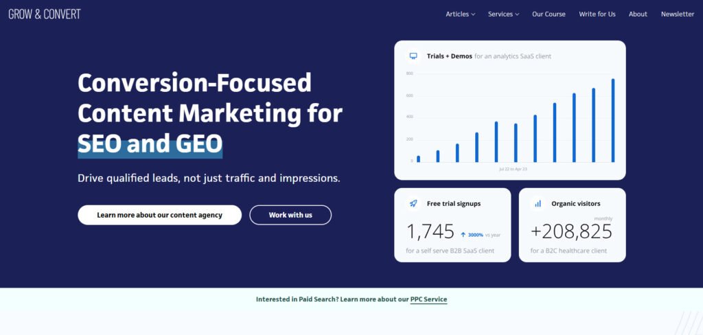 grow and convert - best saas content marketing agencies