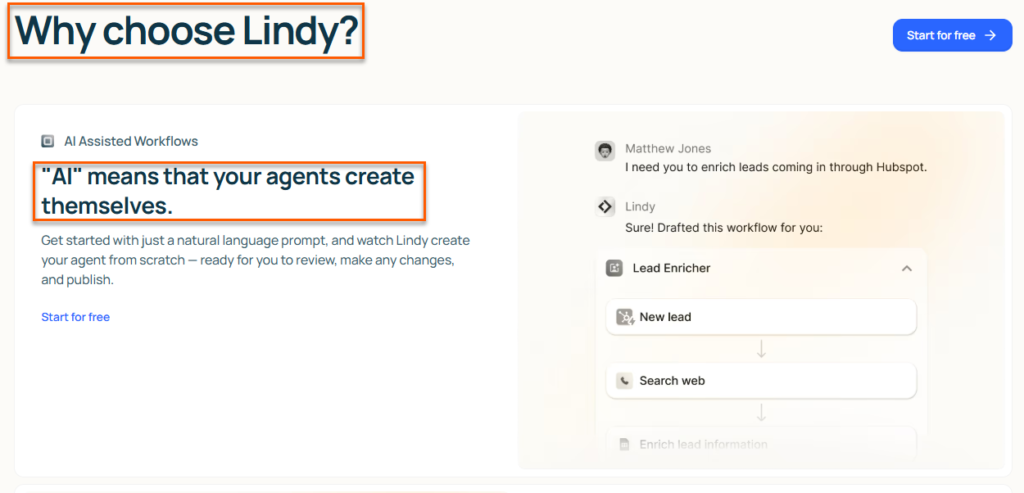 alternative page comparing lindy ai and zapier
