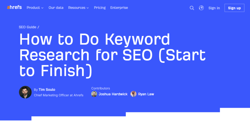 saas seo example from ahrefs