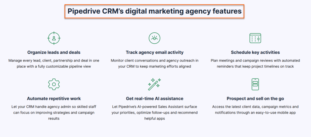 use case page from pipedrive - saas seo
